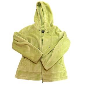 Kristen Blake Lime Green Fleece Zip-Up Hoodie – Size L/G